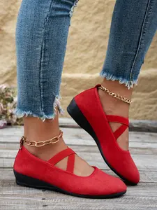 Corkys Closed Wedge Shoes for Women, Stylish Closed Toe Design in Faux Suede, Rubber, Soft, Comfort and Style for Day or Night Wear, Footwear