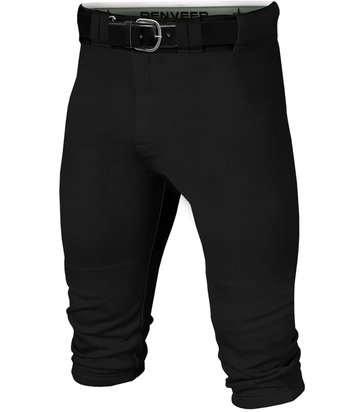 Penveer Boys' Polyester Knicker-Style Baseball & Softball Pants - Durable Snap-Zip, Elastic Bottom, Multi-Size, Enhanced Performance, Synthetic Sporty Bottoms (Black), Consistent Performance