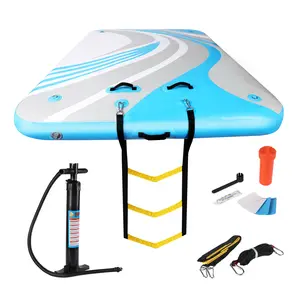 Inflatable Floating Dock, Air Dock Platform,Island Raft Mat, Swim Platform, Floating Island Raft – Thick & Extra‑Wide Non‑Slip Floating Platform with Portable Carry Bag
