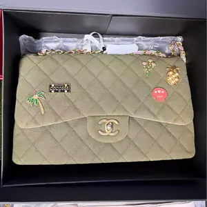 Pre-owned CHANEL FRANCE Shoulder Bags HH Coco 555 Olive Green Tropical Vacation Limited Badge CF 78265