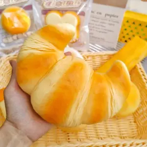 Anboor Slow Rising Squishies Toys for Kids, Bread Squishys Foam Food Croissant, Jumbo Big Stress Squishes, Cute Giant Squeeze Toy