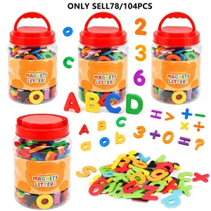 Colorful Magnetic Letter Stickers with Storage Bucket, Interactive Educational Toy for Kids, Spell Learning, Brain Teaser, Random Colors