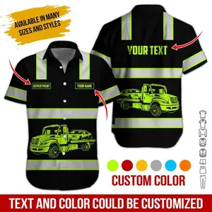 Custom Tow Truck Work Shirt: Reflective Short Sleeve Uniform Hawai Shirt