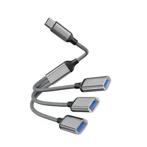 One-To-Three HDMI Splitter USB 2.0 HUB, One HDMI Input Three USB Outputs, Phone Computer Extension Cable, Multi-Port Adapter
