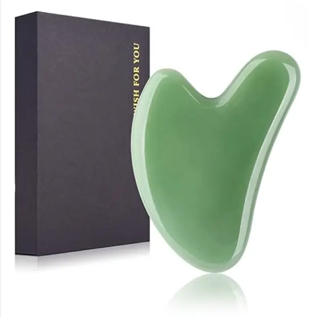 Gua Sha Facial Tools Stone Massage GuaSha Tool for Face (Green)