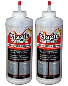 2 Pack Concrete Magic Crack Filler 2.5 lb. Bottle - Ultimate Solution for Concrete and Masonry Cracks - Easy Application to Keep Surfaces Strong and Lasting!