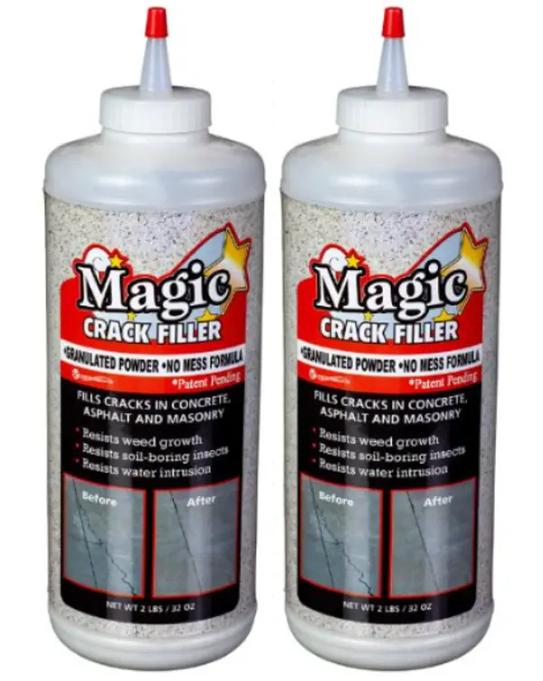 2 Pack Concrete Magic Crack Filler 2.5 lb. Bottle - Ultimate Solution for Concrete and Masonry Cracks - Easy Application to Keep Surfaces Strong and Lasting!