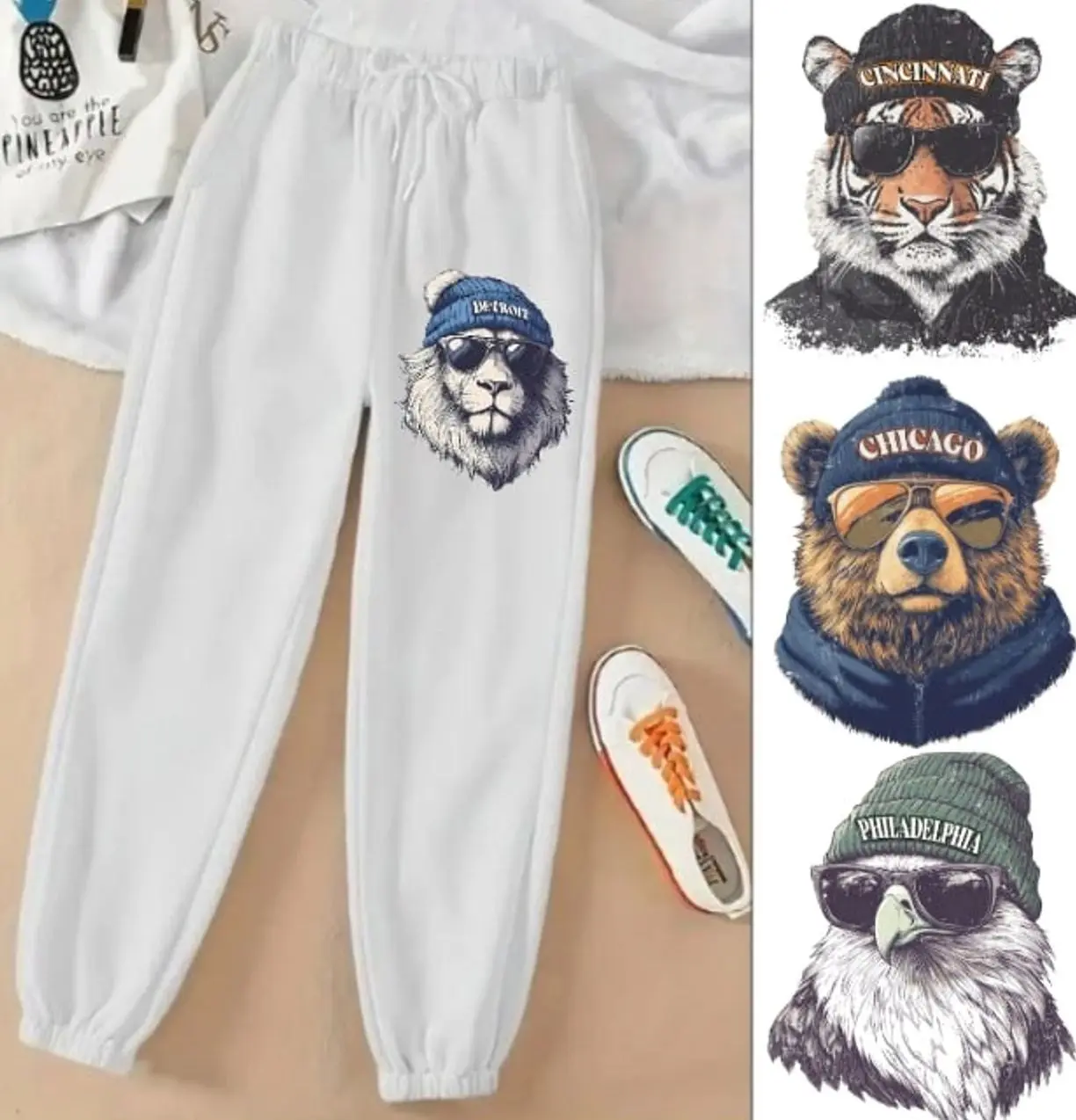 Spirit Animal Football Graphic Sweatpants All Team City Animal Sports  Retro Game Day City Football Sweatpants Casual Game Home Town , Menswear Bottoms, Trendy Best Gift 5RLC0