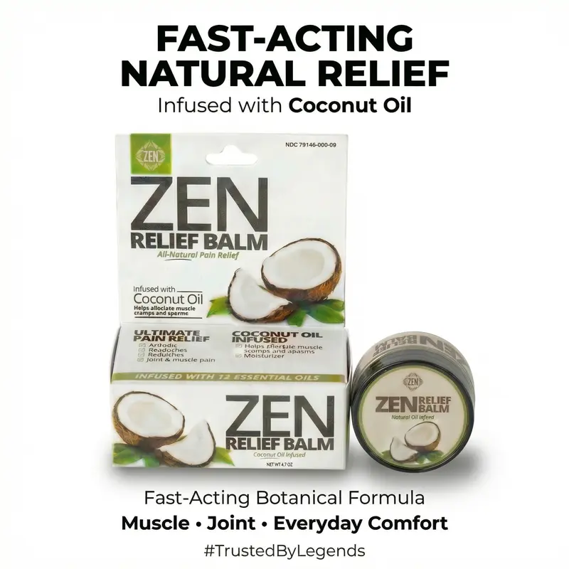 Zen Relief Coconut-Infused Aromatherapy Essential Oil - 20ml Unisex Healthcare Solution from India (Single Pack, Easy to Store) Natural Therapeutic Sleep Aid for Muscle Soreness, Back Pain, Stress