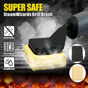 Electric Bristle-Free BBQ Grill Brush, Cordless Power Scrubber with Replaceable Cleaning Head, Heavy-Duty Non-Scratch Scraper for Cast Iron & Stainless Steel Grill Grates, Safe and Effective BBQ Cleaning Tool,summervibes