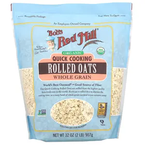 Bob's Red Mill Organic, Quick Cooking Rolled Oats, Whole Grain, 32 oz (907 g)