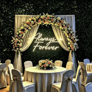 Warm Glow Always  Forever Cursive Neon LED Sign, Perfect for Valentine's Day, Mother's Day, wedding season and Christmas decoration，USB Operated Lawn Wedding Ceremony Backdrop Decor, Perfect Wedding Gift For Bride Groom,  Bedroom Hanging Light