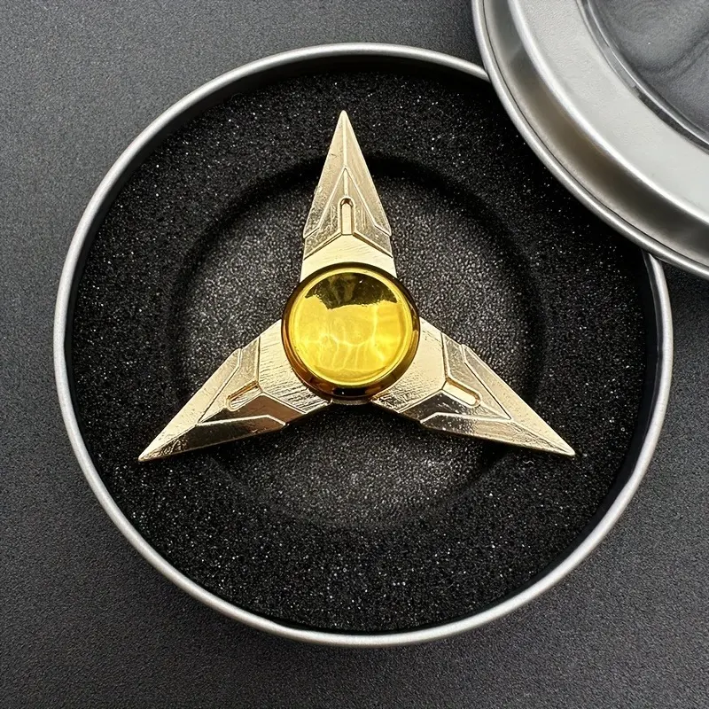 1pc Premium Zinc Alloy Fidget Spinner, Golden fingertip gyroscope, Stress Relief Fidgets, Stress Relief Gadget, Stress Relieving Tool, Fidget Stress Reliever, Portable, Durable, Hand Spinner Toy, Office, Leisure, for birthday, Christmas, Halloween Gift