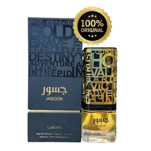 Lattafa Jasoor EDP Spray for Men, 3.4 oz 100ml - Warm and Sensual Fragrance Aroma Eau De Perfume Perfume Scent Blend Pack