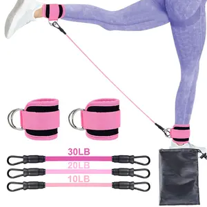 Ankle Resistance Bands, Ankle Bands for Working Out with Cuffs, Resistance Bands for Leg Butt Training Workout Equipment for Kickbacks Hip Gluteus Training Exercises, Ankle Straps with Exercise Bands resistant bands Fitness ankle resistance