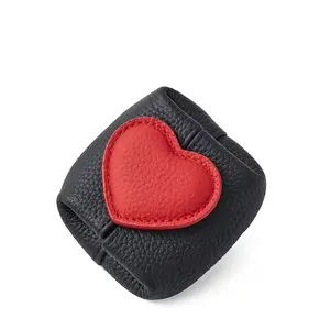 Cowhide Heart-Shaped Coin Small Purse, Cute Color-Matched Portable Wallet, Stylish Accessory for Daily Use, Perfect Gift Idea