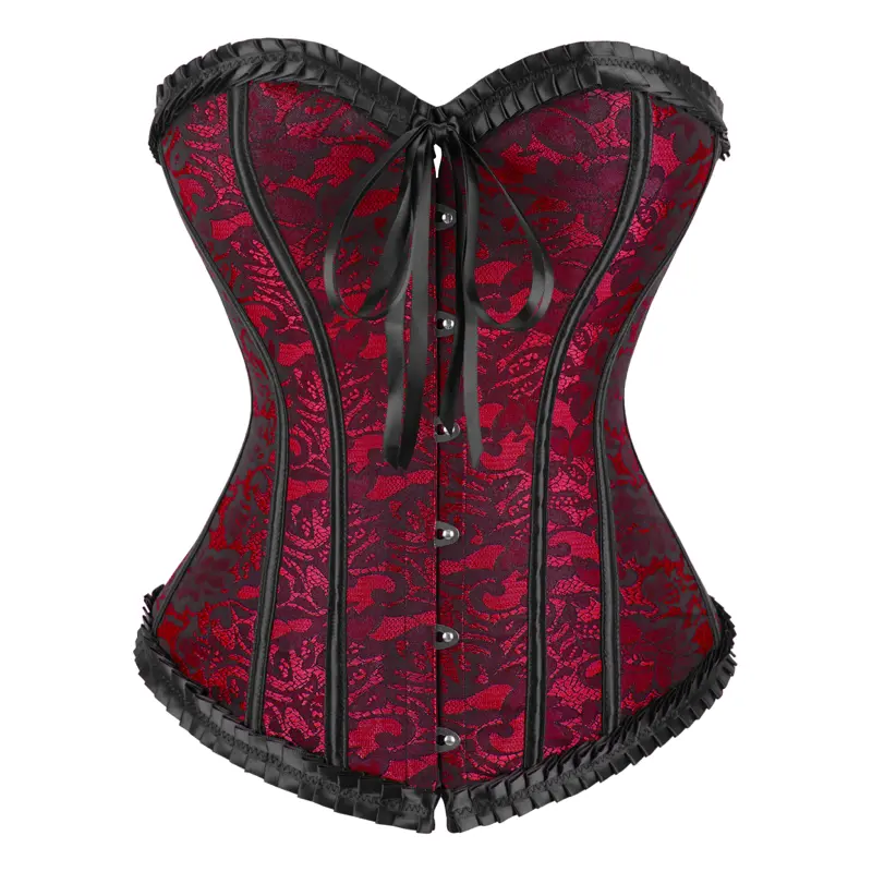 Floral Overbust Corsets for Women Black Corset Top Bustier Lingerie Zipper Costume Tops Going Out Halloween Costumes Ideas Party Outfit Gothic Corset  2805-D1 Lacebodysuit Fishnet Bodysuit
