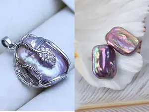 Pearl pendant+ Rectangle Peal (Min 4 pcs inside as gift ） [live opening]