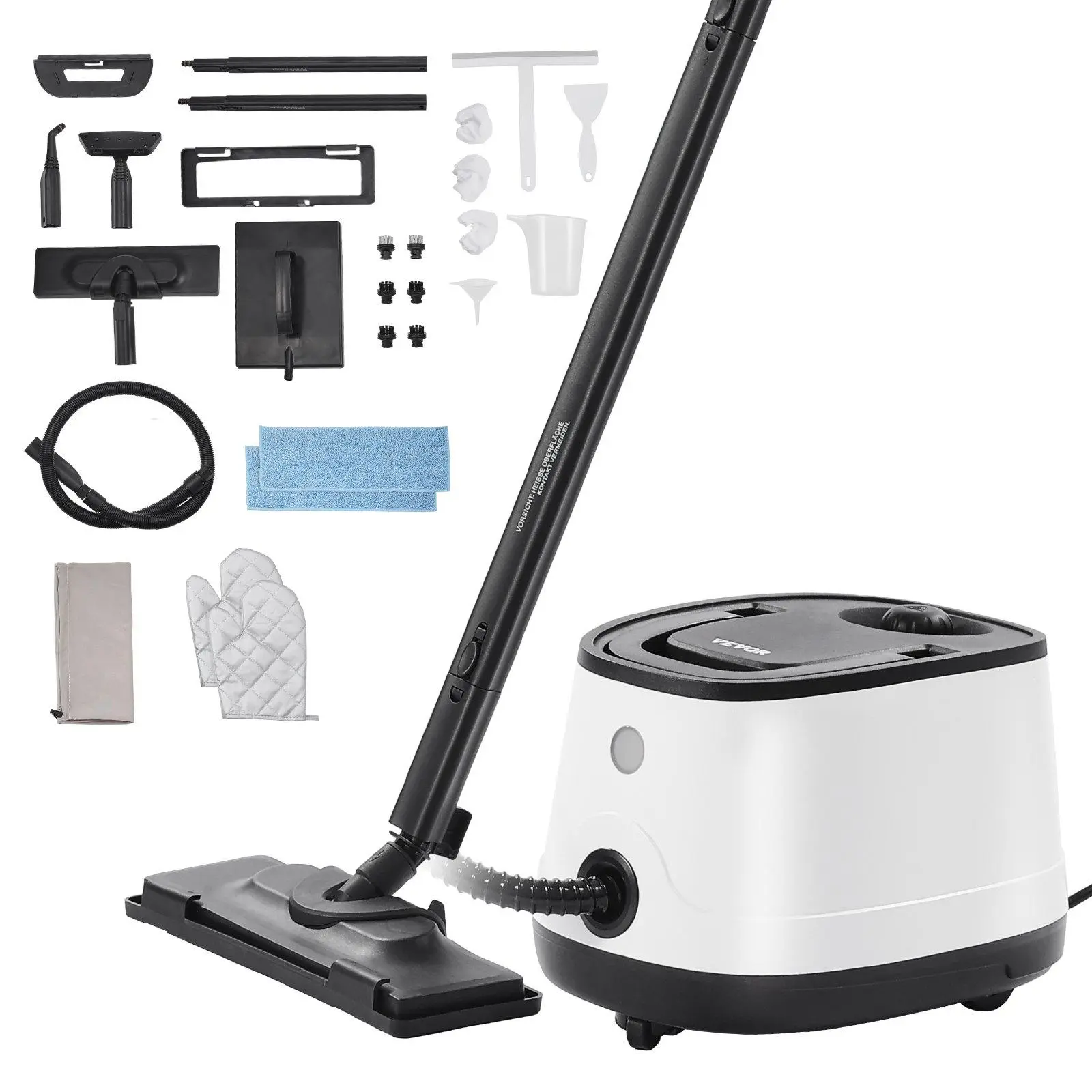 VEVOR 1500W Steam Cleaner Multipurpose Steamer with 27 Accessories,Household Steamer with 51 oz Large Water Tank for Cleaning, Heavy Duty Rolling Cleaning Machine for Carpet, Floors, Windows and Cars