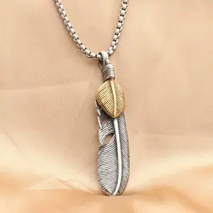 Animal eagle feather pendant men's feather pendant daily wear men and women