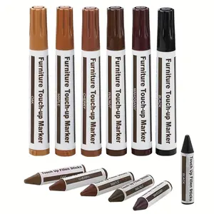 Wood Marker & Wax Stick Set, 12pcs/set Furniture Repair Kit, Touch Up Marker Pen for Stains & Scratches, Boat Maintenance Supplies