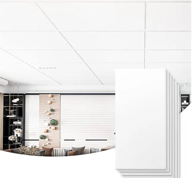 Art3d DIY Smooth PVC Drop Ceiling Tiles, 10-Pack 2x4 ft Durable Fire-Rated Waterproof Panels, Easy Installation, No Sag-Crack, Reusable, Rot-Resistant, Fits 15/16 T-Grid, Covers 80 Sq Ft (Basement Use)