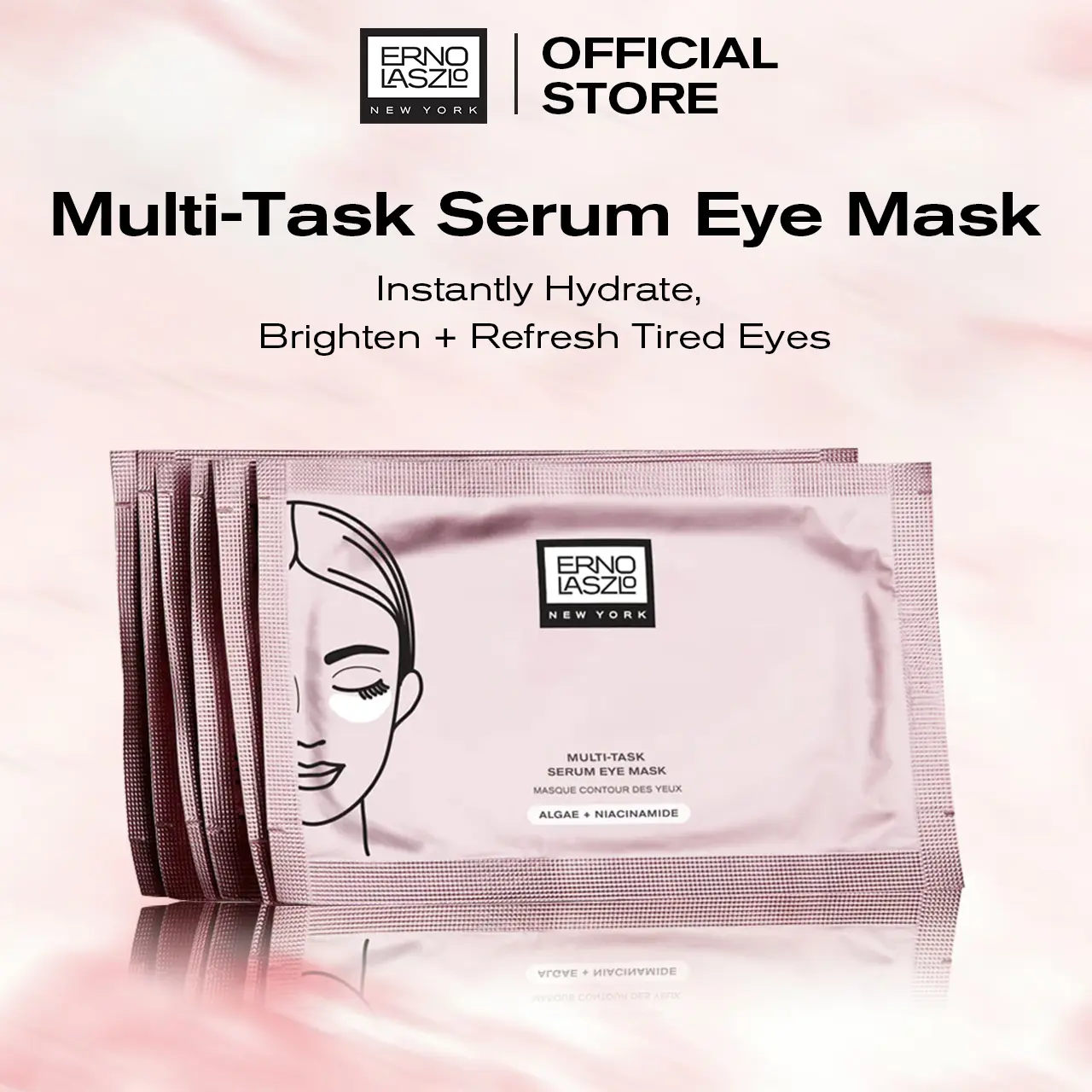 Multi-Task Serum Eye Mask Hydrate Nourish and Brighten De-puff and Improve the Appearance of Fine Lines Dark Circles and Eyes Bags Hydrogel Patches Algae Extract Niacinamide Silky Skin Care, Combination Skin, Cleansing