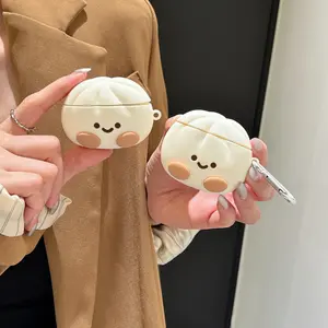 1 piece of steamed bun earphone case,Cute wireless Bluetooth earphone case, drop resistant, durable, stylish and protection accessory, suitable for AirPods pro3/1/2/3/4/pro/pro2(Different models may have different shapes)