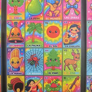 Playful Cartoon-Style Loteria Cards | Bright & Colorful | No Repeats