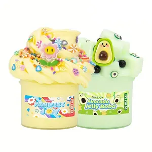 2.37oz Fluffy Butter Slime kit Non-Sticky Soft with Stretchable Sludge Creative DIY Clay Toy Crafts School Prizes Birthday Party Favors Gifts