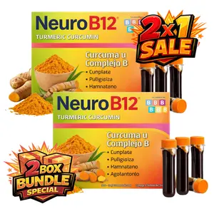 2 BOXES SALE - NeuroB12 Multi-Vitaminico Curcuma Turmeric - 24 Pack (15ml Drinkable Shots) Vitaminas -  Daily Energy & Wellness Support (12 x 15mL)