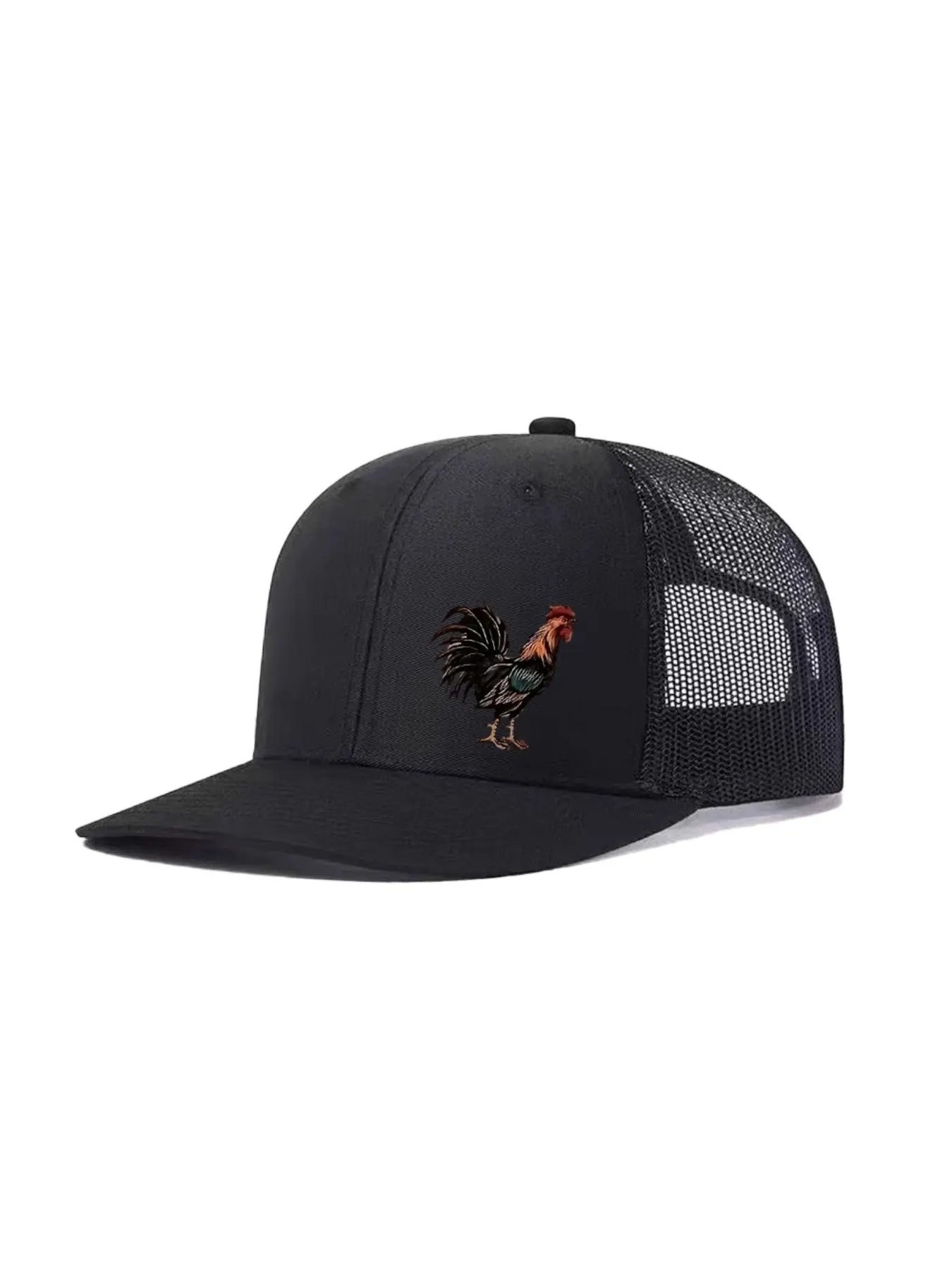 2pcs/1pc Unisex Graphic Trucker Hat Rooster Printing Mesh Baseball Cap Richardson Slightly Curved Brim Baseball Cap Adjustable Dad Hats Outdoor Mesh Breathable Sun Hat Gift for Men Women