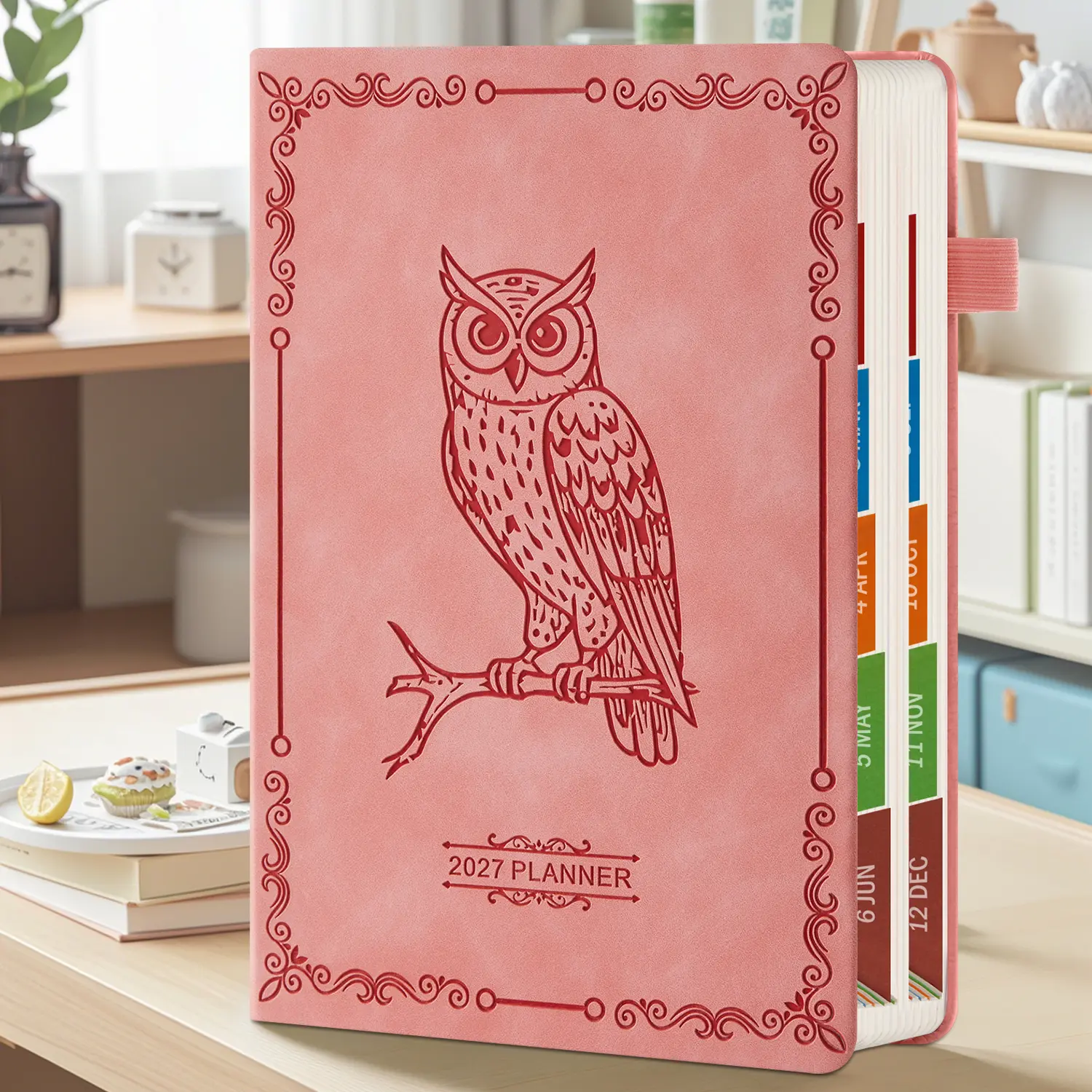 2027 Daily & Monthly Planner, January 2027 - December 2027, A5 Planner/Calendar with Hourly Schedules, Monthly Tabs, 4 Stickers, 5.6" X 8.3", Hardcover Daily Planner for Productivity and Goal Setting