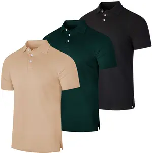 Real Essentials 3 & 4 Pack: Men's Cotton Pique Short Sleeve Polo Shirt - Performance Polo (Available In Big & Tall)