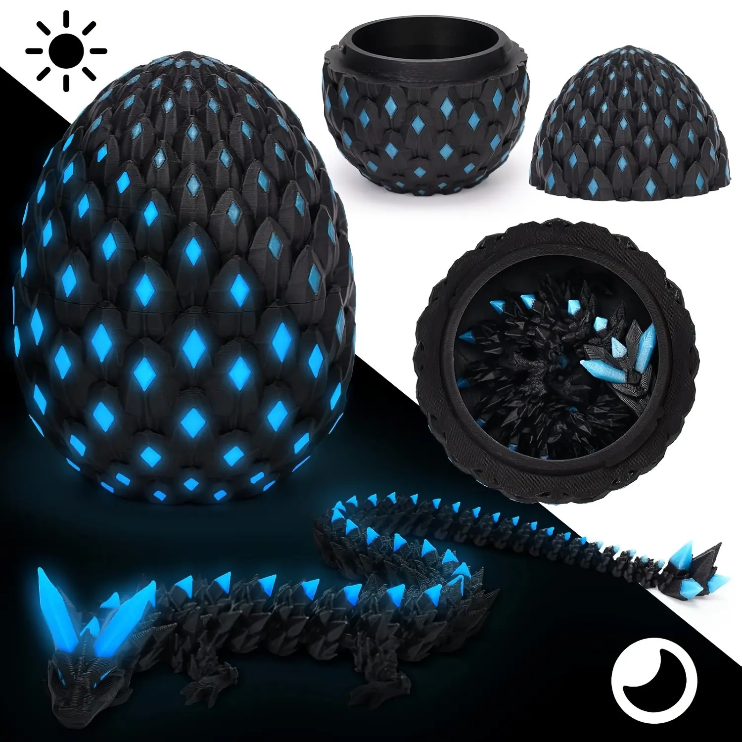 3D Printed Dragon Statue, 1 Count Colorful GradientDesign Dragon Egg Orament, Stuffing EasterEggs, Desktop Decoration for Home Offce, Modern Home Decoration, Home Decor Supplies, Decorative Figurines, Halloween, Christmas gifts, Modern Decorations