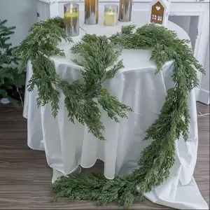 Christmas Decoration Soft Touch Pine Needle Artificial Leaf Door Hanger, Realistic Vine Wall Hanging, Festive Home Decor