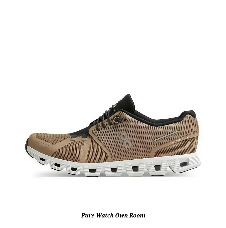Looking for versatile breathable athletic footwear? This brown mesh sneaker with white sole blends beautifully with Casual Shorts, flexible and cushioned for all-day wear.