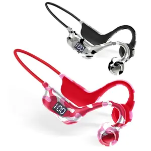 Camo Couple Bone Conduction Earphone Sport Running Waterproof Wireless Bluetooth-compatible Headphone With Microphone Support TF SD Card Audio Charging