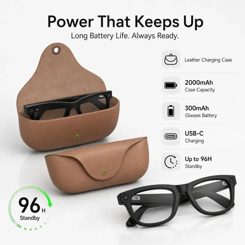 2026 New Smart Camera Glasses, Glasses With Camera, Lightweight Wearable Glasses: 1080p Stabilized Video Recording, Touch-Button Controls, Ideal for Hands-Free Photography During Travel and Outdoor Adventures, Perfect for Daily Wear, Travel