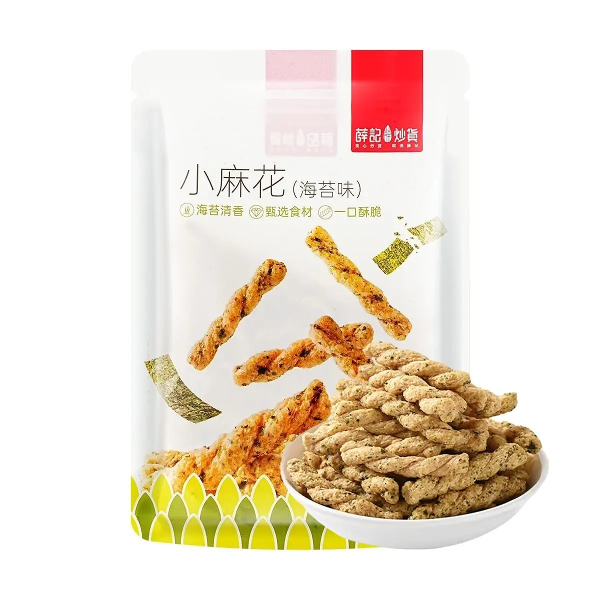 XUEJICHAOHUO Seaweed Flavor & Sweet Chili Flavor Crispy Twists Snack Combo Pack, 208g x 2 Bags