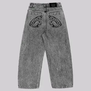 Men's Classic Retro Wide-Leg Baggy Jeans, Unisex Loose Streetwear Denim Pants