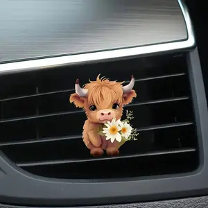 Cute Highland Cow Car Air Vent Clip – Car Air Freshener & Decorative Accessory