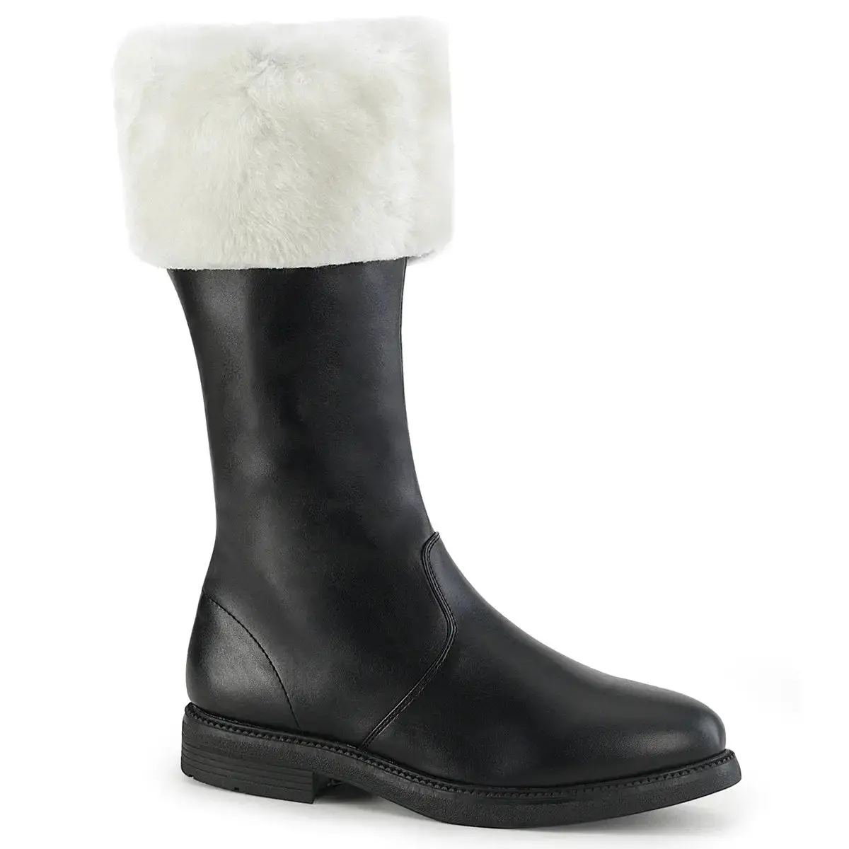 Funtasma Santa-100 Men's Santa Boot Black/White Faux Leather