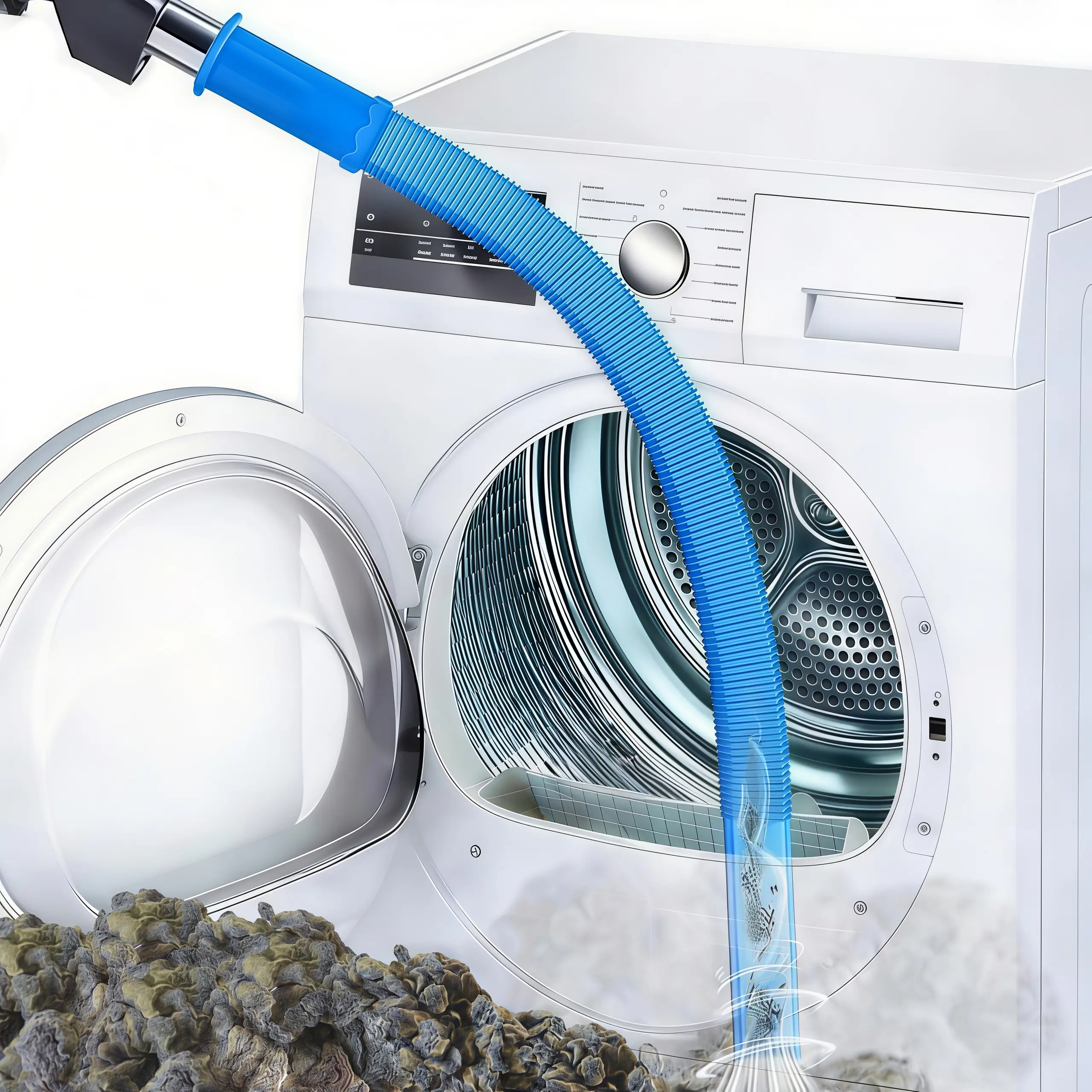 LMMAKE 1PC Dryer Vent Cleaner Vacuum Hose Attachment, Compact, Inner 0.4" for Deep Access, Compatible with Most Vacuum Appliances, Fast Lint Removal Tool for Home Users