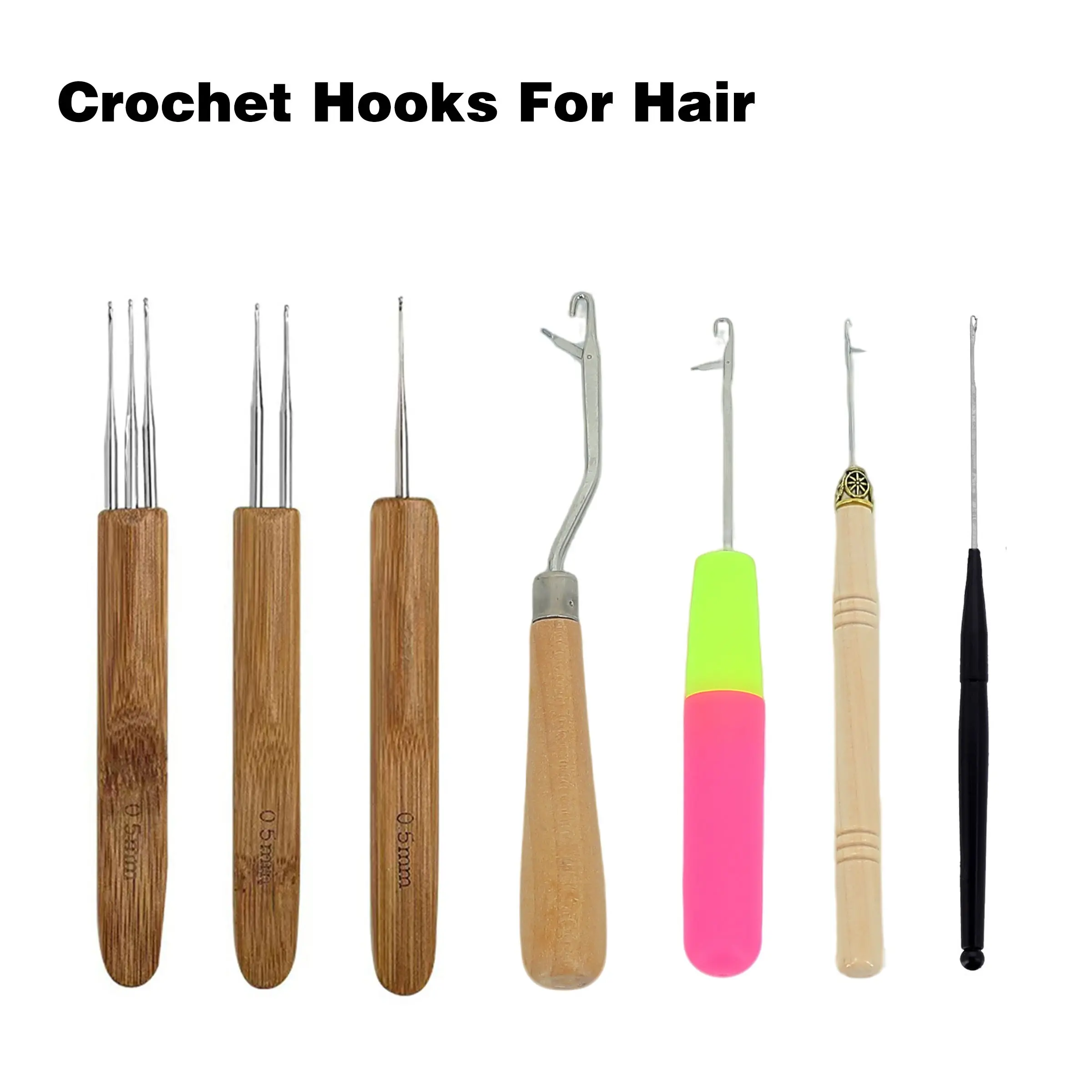 Dreadlock Crochet Hook Tool 7 Pieces Crochet Hook for Hair Different Sizes Latch Hook Interlocking Tool For Locs Hair Loop Tool Crochet Hair Needles Dreadlock Accessories Hair Styling Tool Hair Tools