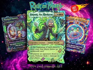Rick and Morty Nekusar Proxy Commander Deck - 100-Card Vibrant Card Stock Wheel Burn MTG EDH with Testing Assurance
