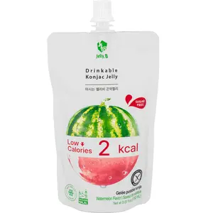 Jelly. B Drinkable Konjac Jelly Dessert Snack, Watermelon Flavor, Sweet Natural Fruity Taste, Low-Calorie Ambient Food, Made with Konjac Gum