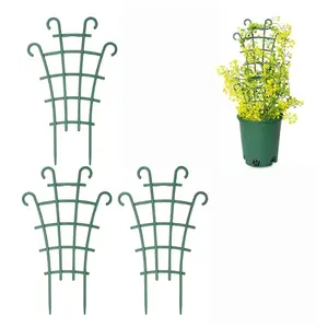 Adjustable Plant Climbing Trellis, Garden Grid, Garden Fencing Trellis, Garden Obelisk Trellis, 3 Counts/set Stackable Space-saving Support for Potted Plants & Artificial Flowers, Durable Plastic Plant Support