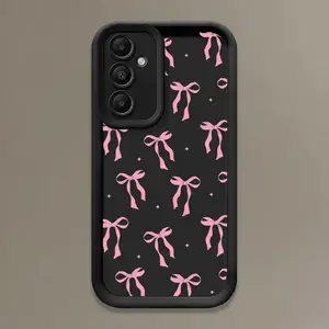 Pink Bow Print Phone Case for Samsung Galaxy S24 Ultra/S24 Plus/S24/S23 Ultra/S23 FE/A55/A54/A53/A52/A52S/A51/A50 & Apple 16promax/17/16plus/16/16pro/15promax/15pro/15plus/15
