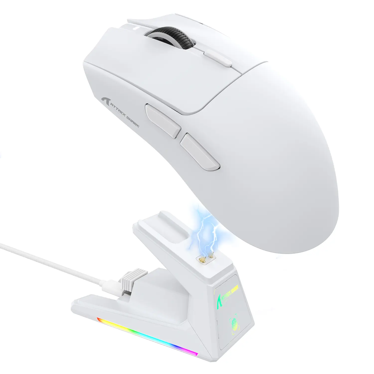 ATTACK SHARK X1 Ultralight Wireless Gaming Mouse with Magnetic RGB Charging Dock,PixArt PAW3395 Pro Sensor,40000DPI,BT/2.4Ghz/Wired,1K Polling,Optical Micro Switch,Web Driver for PC Mac Gamer